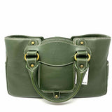 Celine Boogie Green Leather Satchel