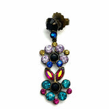 SORRELLI Multi-Color Dangle Floral Crystal Earrings