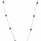 Brighton Toledo Alto Noir Black Silver Tone Chain 27" Clover Necklace