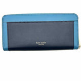Kate Spade Spademals Smitten Kitten Blue Zip-Around Cat Leather Wallet