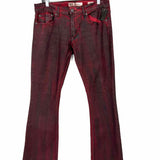 Wornstar Hellraiser Women's Red Black Size 32/14 Bootcut Jeans