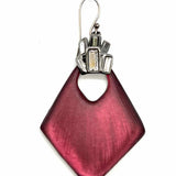 Alexis Bittar Mauve Gunmetal Lucite Dangle Earrings & Necklace Jewelry Set