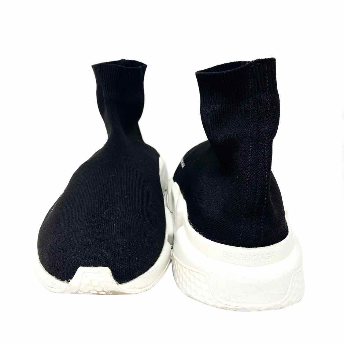 BALENCIAGA Speedtrainers Men's Black / White Sock Knit Size 10 Sneakers