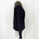The Reeds x J. Crew Women's Navy Size M Cotton Blend Fair Isle Sweater