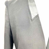 HELMUT LANG Women's Black Size 4 Collarless Leather Trim Blazer