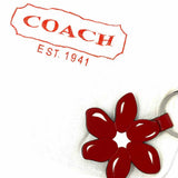 Coach Red Flower Leather Key Chain