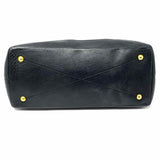 miu miu 2000's Matelasse Shopping Black pleated Leather Tote