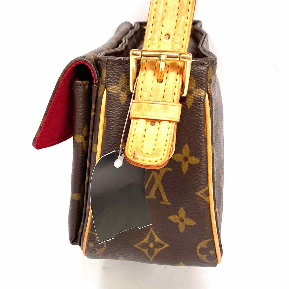 LOUIS VUITTON 2004 Vivacite MM Coated Canvas Brown Flap Monogram Shoulder Bag