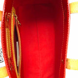 LOUIS VUITTON 2003 Reade PM Red Mini Monogram Vernis Leather Tote