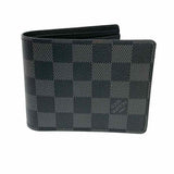 LOUIS VUITTON 2018 Slender Black Bi-Fold Damier Graphite Wallet