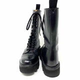 Church's Women's Black Size 37/7 Lace-up Leather Platform combat Boots