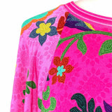 johnny was The Janie Women's Pink Size S Crew Floral T-shirt