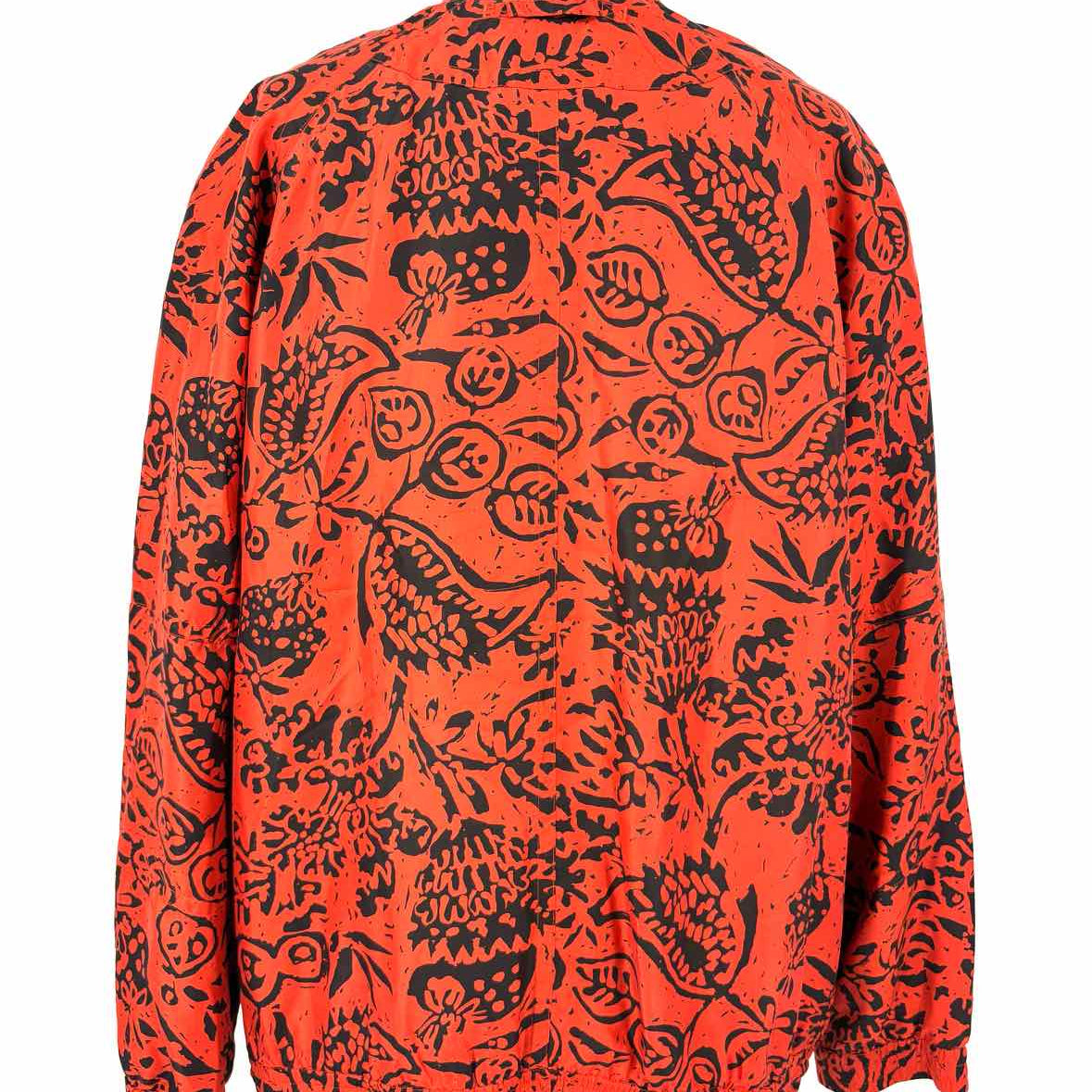 Kriss Kross Women's Red Black Size M Bomber Silk Abstract Jacket