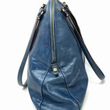 HOBO INTERNATIONAL Delaney Blue Zip-Around Leather Tote