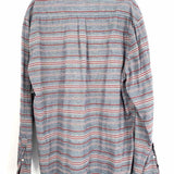 Barbour Men's Red Gray Size XL Stripe Long Sleeve Shirt