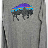 Patagonia Men's Gray Size S Crew Bison Long Sleeve