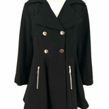 Laundry By S.S. Women's Black Size M Double Breasted Wool Blend Coat
