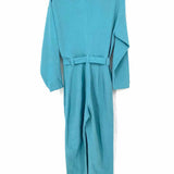 Rachel Comey Glitch Women's Teal Size 4 Belted Viscose Linen Blend Jump Suit