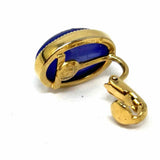 Estate 12K GF Blue Gold Clip On Scarab Earrings