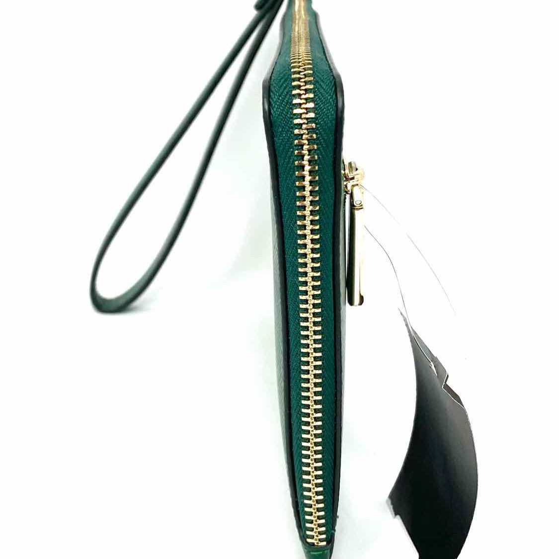 Kate Spade Lucy  Green Zip Leather Wristlet