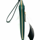 Kate Spade Lucy  Green Zip Leather Wristlet