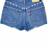 Levi's Women's Blue Size 24/00 High Rise Studded Shorts