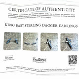 KING BABY 925 Sterling Silver Stud Sword Earrings