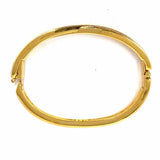 Swarovski Gold Tone White Hinged Crisscross Crystal Bangle