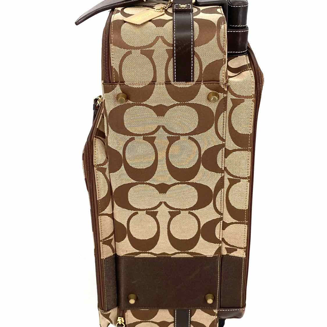 Coach Canvas Beige Rolling Signature Suitcase