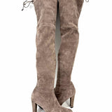 Stuart Weitzman Highland Women's Dark Gray Size 9 Over-the-knee Suede Boots