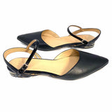 Naturalizer Women's Black Size 7 Flat Leather Ankle Strap Mules