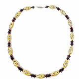 Beaded Yellow/Red Painted Necklace
