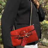 Gucci Emily Burnt Orange Horsebit Leather Crossbody
