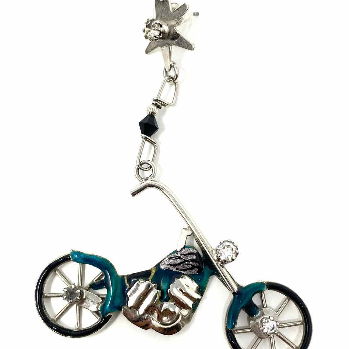 Lunch at the Ritz Biker Snack Green/Black Earrings