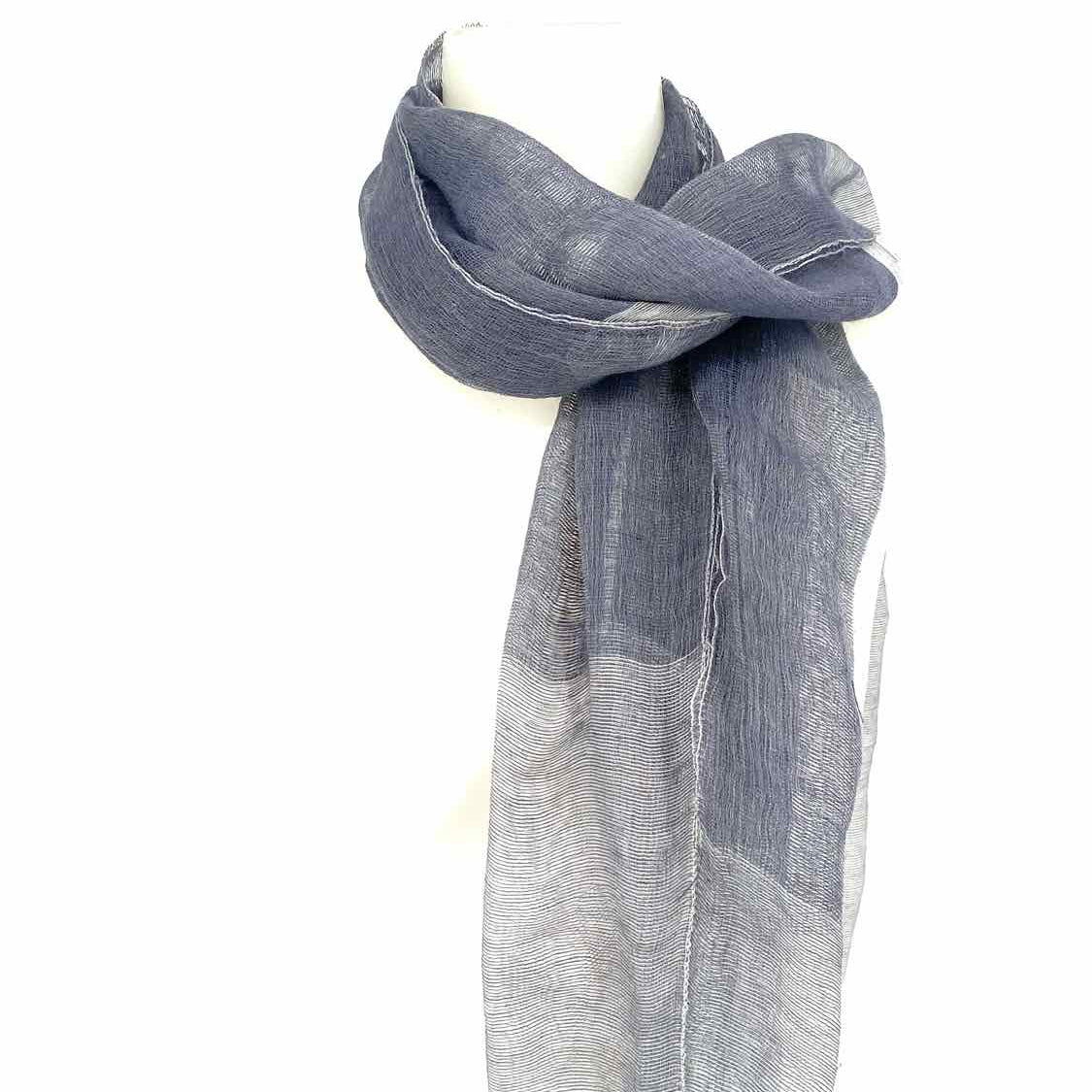 Gray Long 78" Color Block Scarf