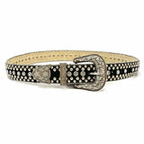 Statement Black Studded Suede Belt