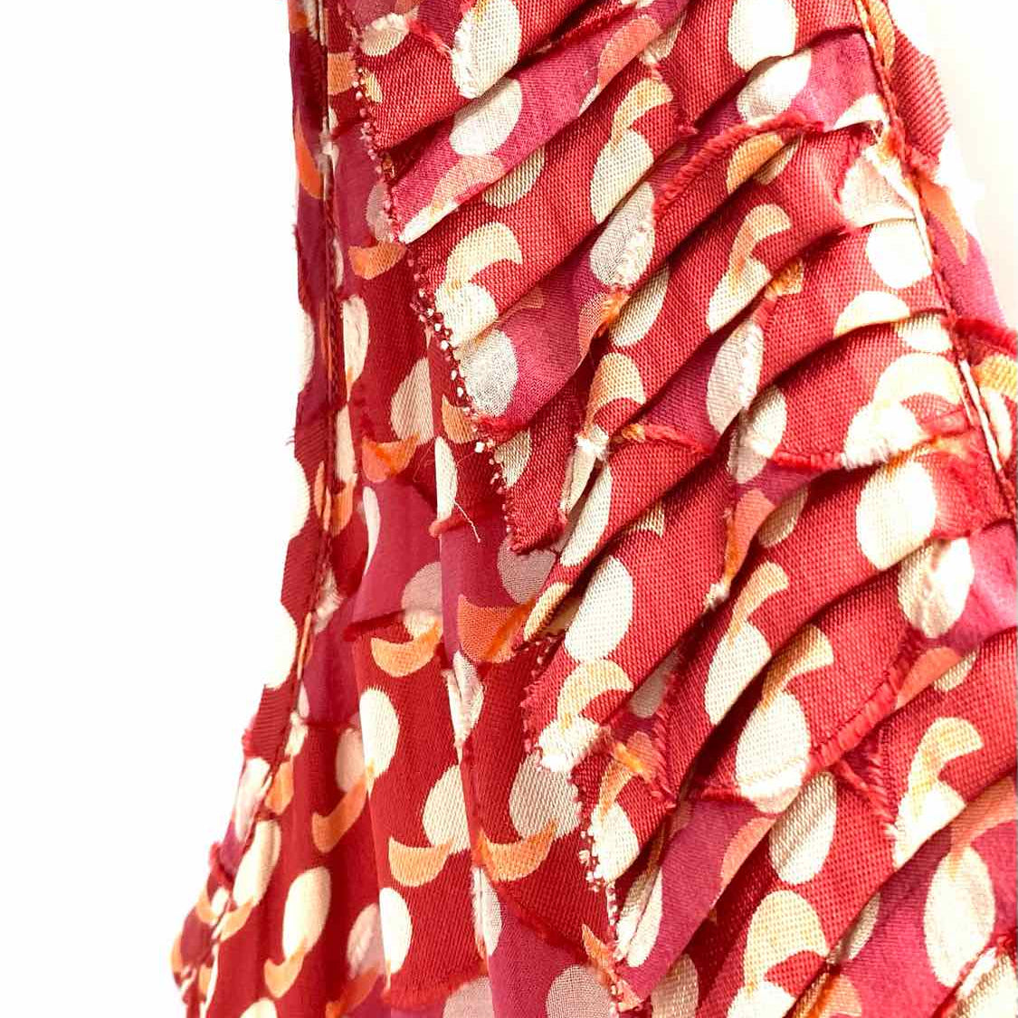 Tory Burch Women's Red Size 12 Ruffled Polka Dot Dress