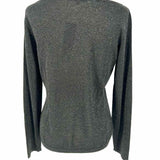 The Cashmere Project Women's Black Size M Boatneck Sparkle Long Sleeve