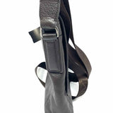 TUMI Brown Flap Pebbled Leather Messenger Bag