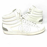 Gucci Ace Men's White Shoe Size 13 High Top Leather Logo Sneakers