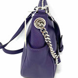 Michael by Michael Kors Chandler Purple Zip Pebbled Leather Satchel