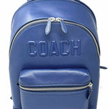 Coach Large Charter Navy Zip-Around Logo Pebbled Leather BackPack