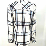 Rails Women's White Blue Size S Button Down Flannel Plaid Long Sleeve