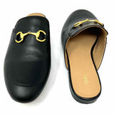 Quince Women's Black Size 8 Loafer Leather Horsebit Mules