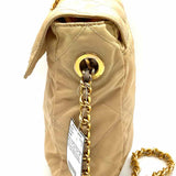 Prada Chain Link Catena Nylon Cream Flap Quilted Shoulder Bag