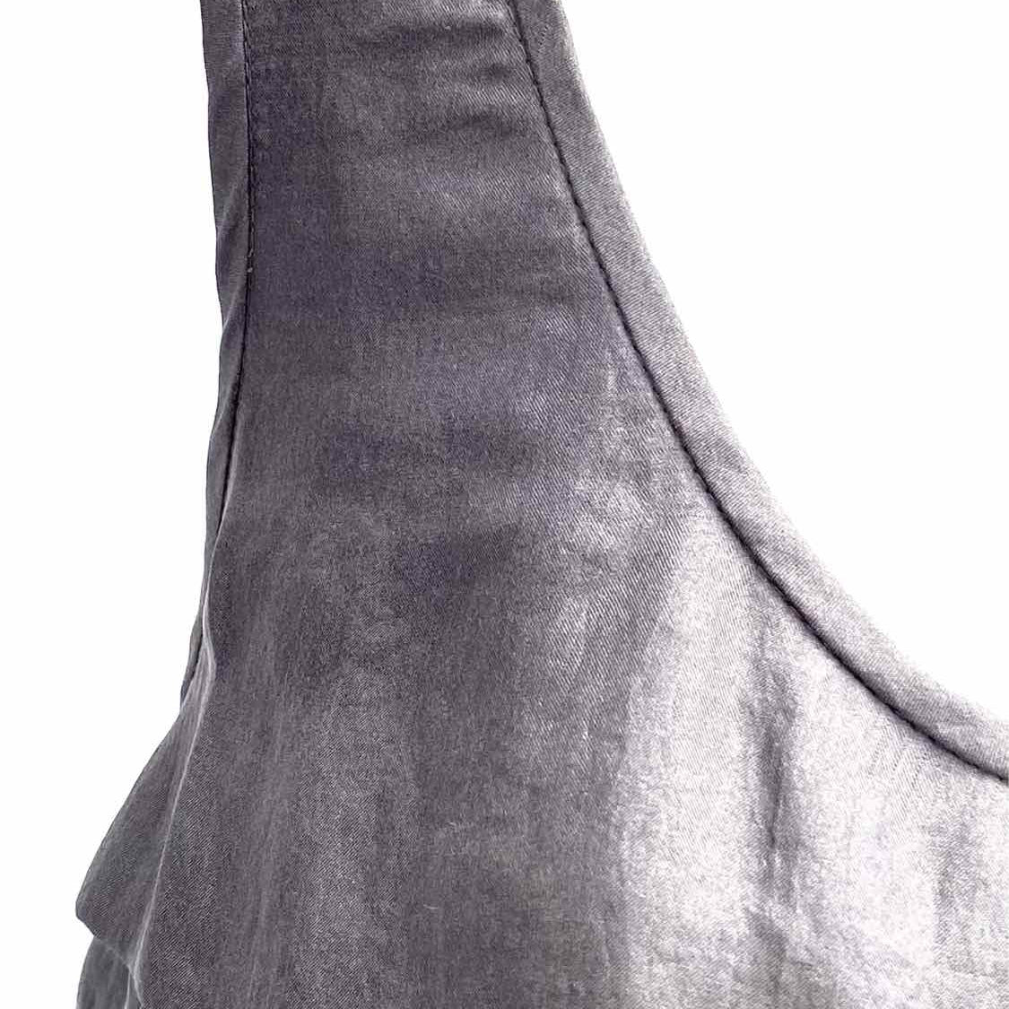 Eileen Fisher Women's Gray Size M Scoop Neck Silk Pleated Sleeveless