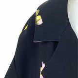 cinq a sept Katie Women's Multi-black Sz 8 cold shoulder Floral Short Sleeve Top