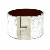 Leigh Elena Leather Silver 7" python Cuff