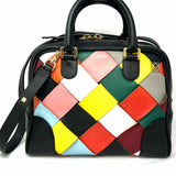 LOEWE Amazona 75 Multi-Color Top Handle Woven Leather Satchel