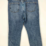 Frances Valentine Women's Blue Size 6 Straight Leg Raw Hem Jeans